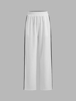 Cider - White Elastic Waist Contrasting Trim Sweatpant