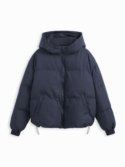 Cider - Navy Blue Hooded Puffer Jacket