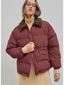 Cider - Teddy Collar Neck Puffer Jacket
