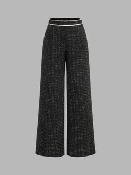 Cider - Tweed Middle Waist Contrasting Binding Straight Leg Trouser