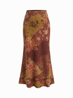 Cider - Mid Rise Aztec Colorblock Mermaid Maxi Skirt