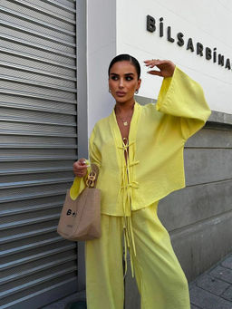 Miakee - Yellow Indry Tie Co-Ord (Set of 2)