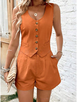 Miakee - Orange Vezra Co-Ord (Set of 2)