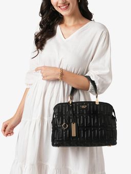 Lavie Luxe - Juli25 Medium 3Compartment satchel (Black) (Large)