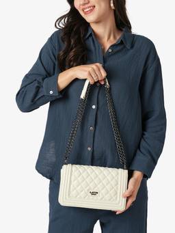 Lavie Luxe - Juli25 Strc flap sling(Off White) (Medium)