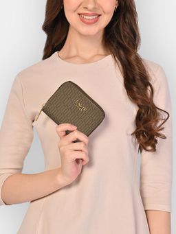 Lavie Luxe - Womens Light Brown Mono Flap25 Zip Around Wallet (S)