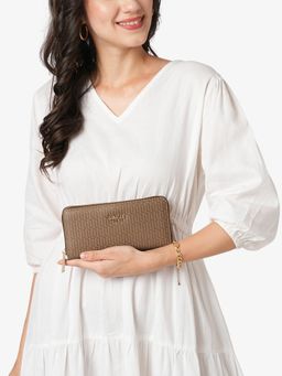 Lavie Luxe - Womens Brown Mono Sacy25 Long Zip Around Wallet (L)