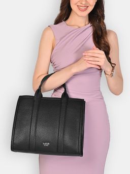 Lavie Luxe - Womens Black Cobs25 Satchel Bag with Detachable Strap
