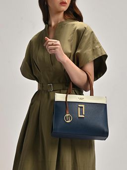 Lavie Luxe - Navy Blue Gehry Women's Satchel Bag (M)