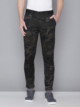 LINDBERGH - Men Green Printed Slim Fit Trouser