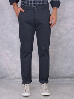 CRIMSOUNE CLUB - Mens Navy Blue Straight Trouser