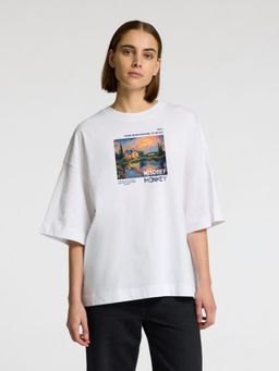 MISCHIEF MONKEY - Women White Graphic Printed Round Neck T-shirt