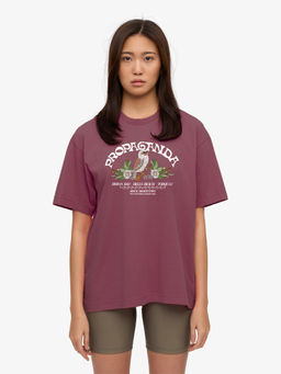 MISCHIEF MONKEY - Women Mauve Graphic Printed Round Neck T-shirt