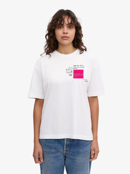 MISCHIEF MONKEY - Women White Typography Round Neck T-shirt