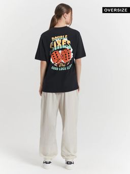 MISCHIEF MONKEY - Women Black Graphic Printed Round Neck T-shirt