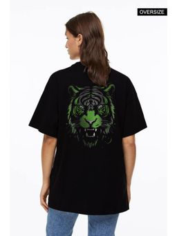 MISCHIEF MONKEY - Women Black Graphic Printed Round Neck T-shirt