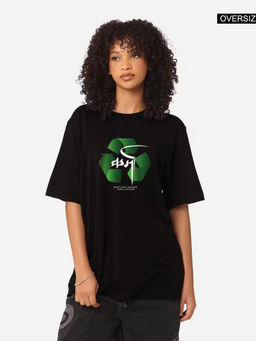 MISCHIEF MONKEY - Women Black Graphic Printed Round Neck T-shirt