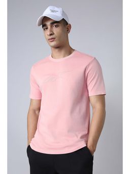 Reebok - Pink Printed Cotton Blend Regular Fit T-Shirt