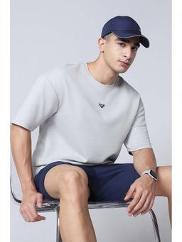 Reebok - Grey Solid Cotton Blend Regular Fit T-Shirt