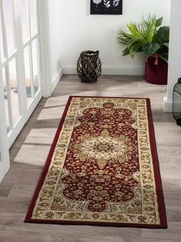 OBSESSIONS - Polypropylene Machine made Classical Runner, Red & Cream (2x5 Feet)