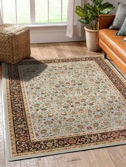 OBSESSIONS - Anti-static Machine Made Classical Carpet, Pista Green & Rust (4x6 Feet)