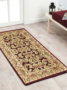 OBSESSIONS - Classical Machine Made Viscose Runner, Red & Cream