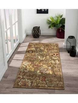 OBSESSIONS - Classical Machine Made Viscose Runner, Brown & Cream