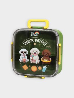 Mi Arcus - Dog Print Kids' Green Lunch Box Leakproof Bento Box With 4 Compartments (0-6 Months)