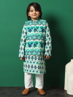 Readiprint - Boys Sea Green Kurta and Pyjama with Jacket (Set of 3)