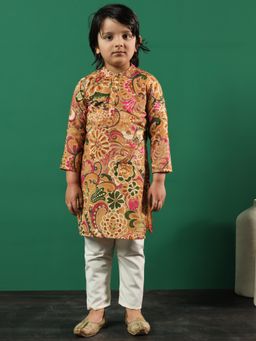 Readiprint - Boys Brown Kurta and Pyjama (Set of 2)