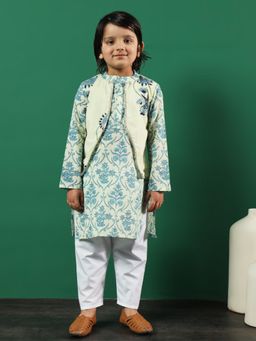 Readiprint - Boys Cream Kurta and Pyjama (Set of 2)