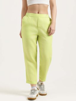 United Colors of Benetton - Green Straight Fit High Rise Solid Trousers