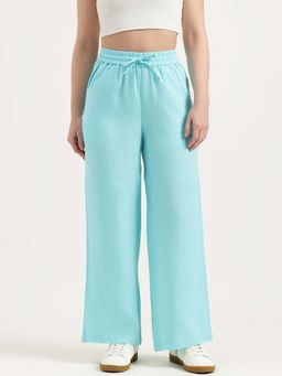 United Colors of Benetton - Blue Straight Fit High Rise Solid Trousers