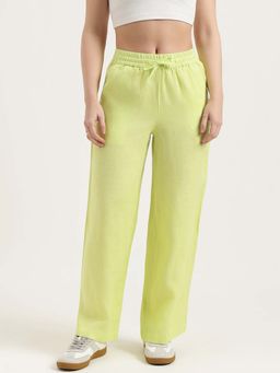 United Colors of Benetton - Green Straight Fit High Rise Solid Trousers