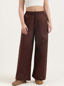 United Colors of Benetton - Brown Straight Fit High Rise Solid Trousers