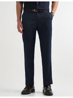 Arrow - Mens Blue Solid Mid Rise Trouser