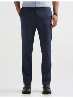 Arrow - Mens Blue Textured Mid Rise Trouser