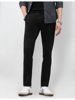 U.S. POLO ASSN. - Mens Black Mid Rise Slim Fit Trouser