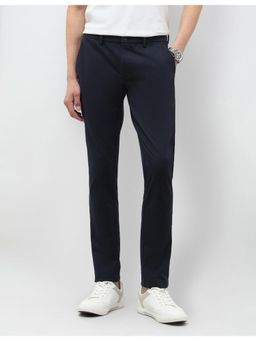 U.S. POLO ASSN. - Mens Navy Blue Mid Rise Slim Fit Trouser