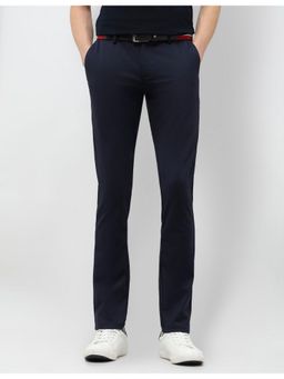 U.S. POLO ASSN. - Mens Navy Blue Mid Rise Slim Fit Trouser
