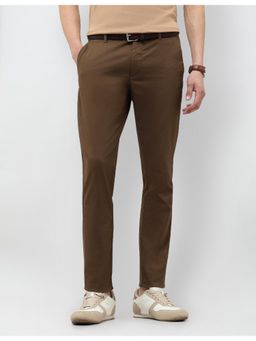 U.S. POLO ASSN. - Mens Brown Solid Slim Fit Trouser