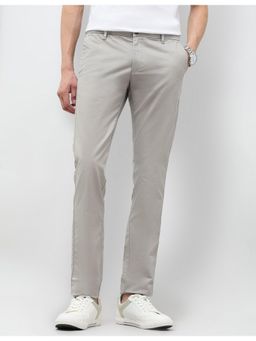 U.S. POLO ASSN. - Mens Grey Solid Slim Fit Trouser