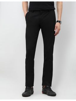 U.S. POLO ASSN. - Mens Black Mid Rise Slim Fit Trouser