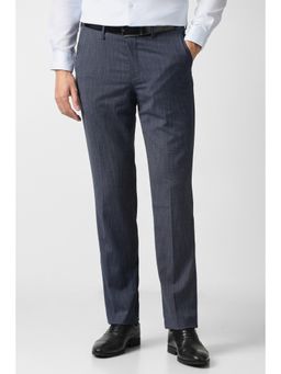 Van Heusen - Mens Navy Blue Textured Trouser
