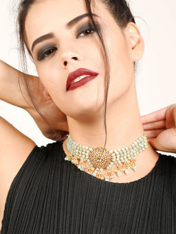 Odette - Light Blue Solid Plain Metal Jewellery Sets