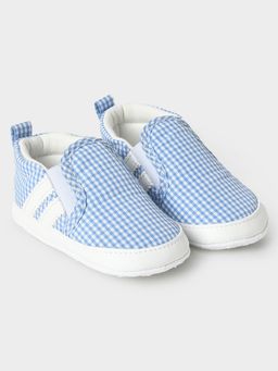Mi Arcus - Kids Check Print Light Blue Booties