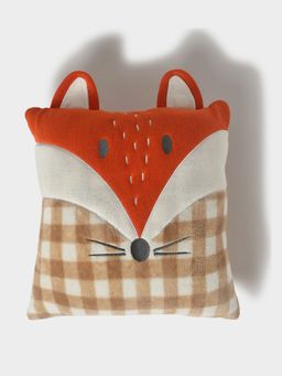 Mi Arcus - Check & Embroidery Design Premium Soft Cushion Cover– Orange (45x45 cm)