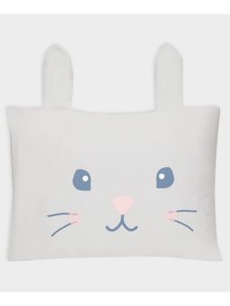 Mi Arcus - Soft Cotton Baby Pillow with Cover, Rabbit Face Print, Blue for 2 M to 4 Y