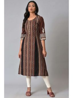 W - Brown Aztec Kurta