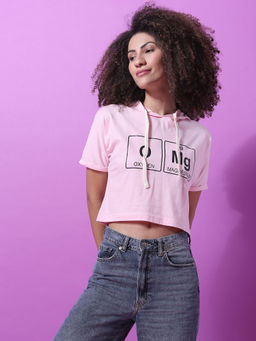 PINACOLADA - Pink Women Printed Crop Stylish Top